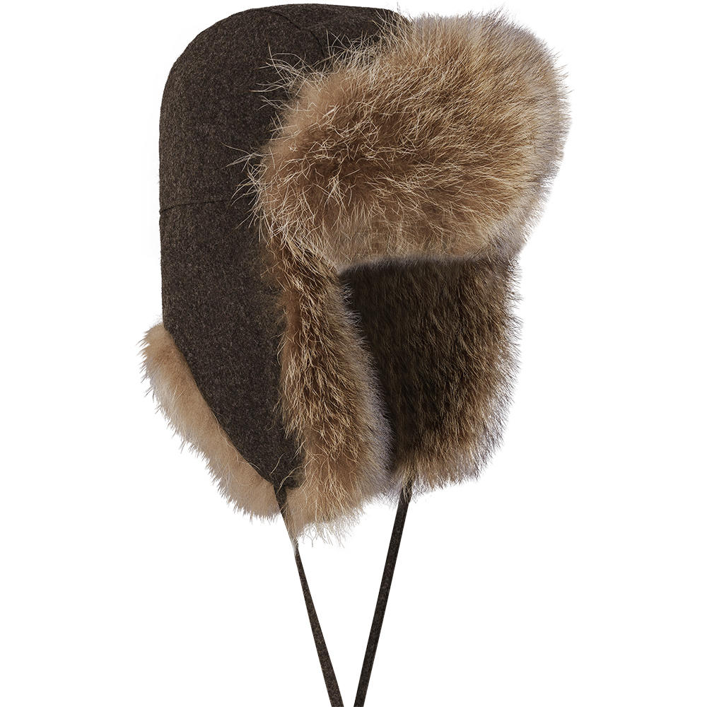 Fur Hat, Racoon/Loden | grey/brown | 61 | 825248/61